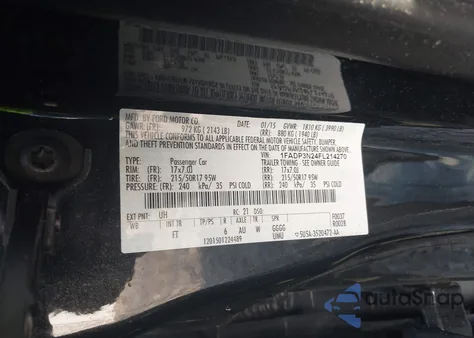 2015 Ford Focus Titanium from USA, damaged, VIN 1FADP3N24FL214270